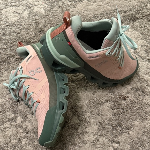 On Running Women's Pink and Green Sneakers - Picture 6 of 6